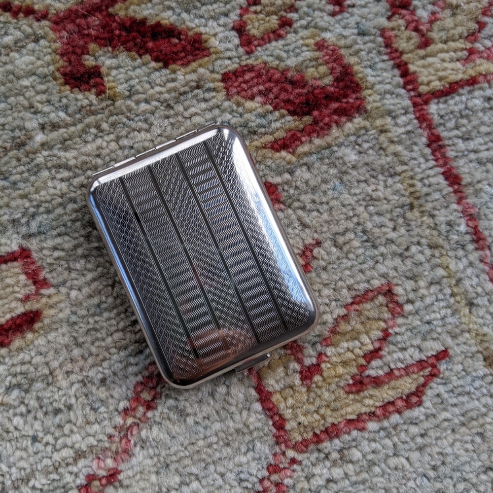 New - Silver German Pill Container